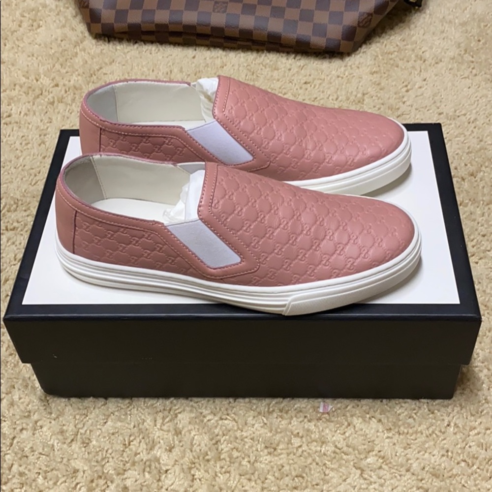 Gucci Micro’Soft Pink Guccissima Slip-On Sneakers